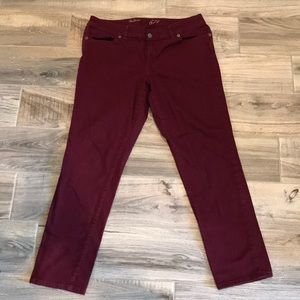 Cute maroon skinny jeans from The Limited